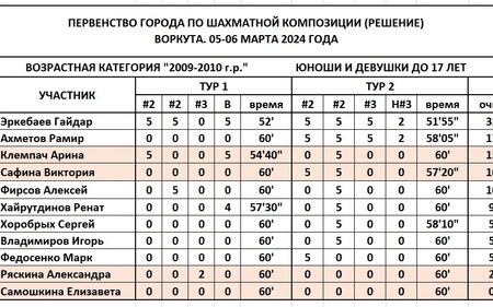 Итоги городского первенства Ставрополя по шахматной композиции